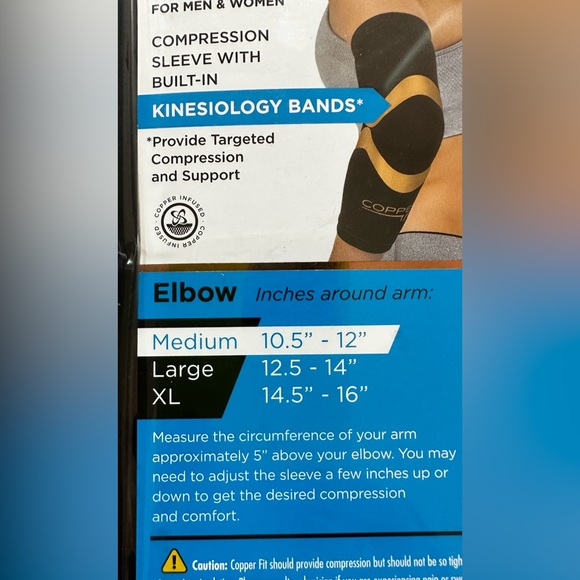 New in box Copper Fit Pro Series Kinesiology Elbow Sleeve Sz XL - Picture 15 of 16
